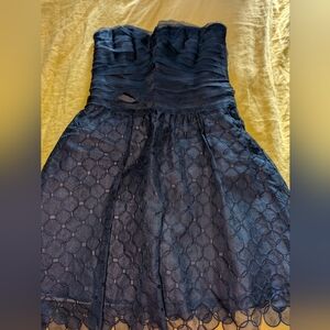 BCBGMaxAzria Strapless Navy Dress